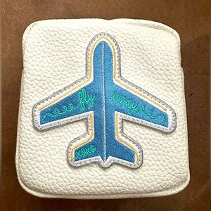 Stoney Clover Lane White Pebbled Mini with Fly Away Plane Patch